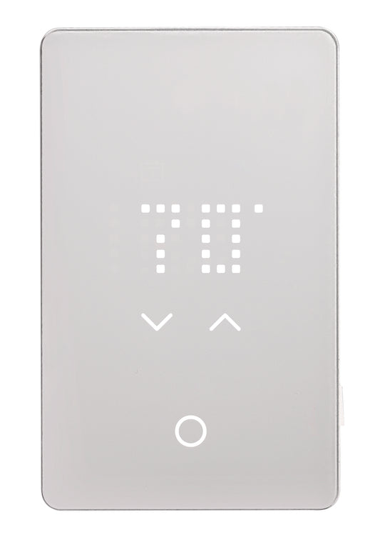 Digital display with text and control buttons on a white background