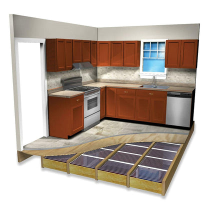 QuietWarmth Joist Radiant Floor Heating Mat for Existing Floors (Installs Below Subfloor Between 16”OC Joists)